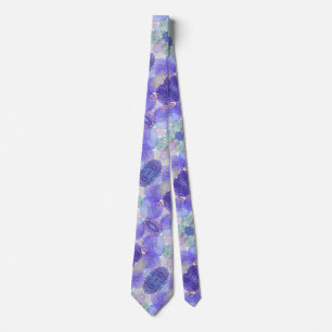 Abstract Lavender Purple N Green Floral Tie