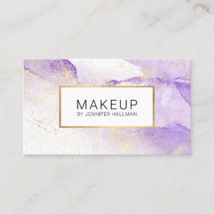 Abstract Lavender Watercolor with Faux Gold Dust Business Card