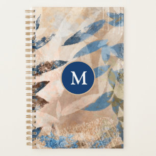 Abstract Layered Leaves - Blue and Neutral Planner