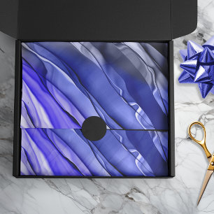 Abstract Layered Tie Dyeing Multi-Blue Craft Tissue Paper