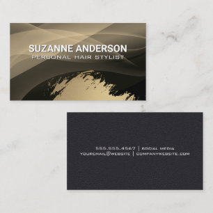 Abstract Layers   Gold Brushed Business Card