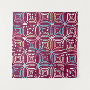 Abstract leaf colorful vintage illustration design tapestry