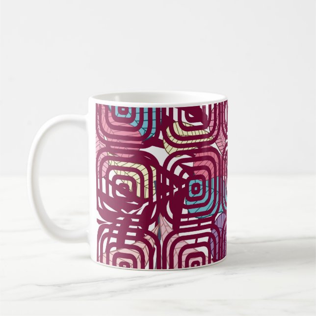 Abstract leaf colourful vintage illustration desig coffee mug (Left)
