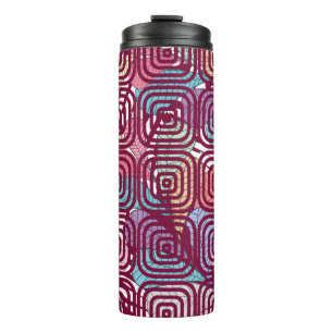 Abstract leaf colourful vintage illustration desig thermal tumbler