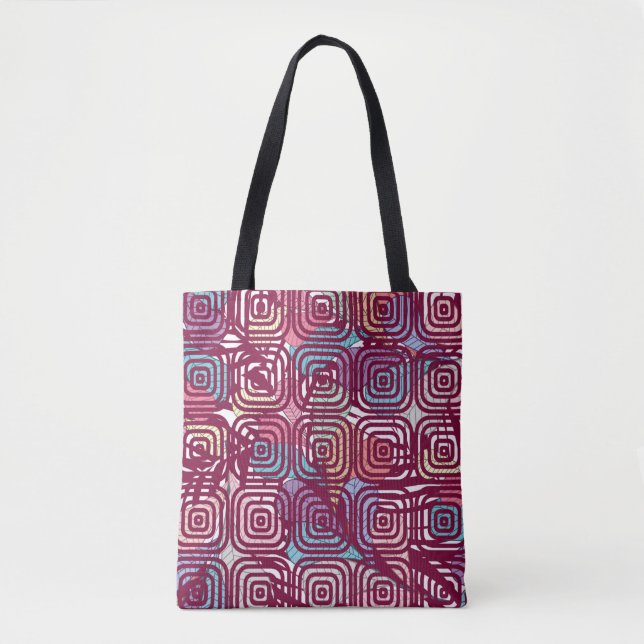 Abstract leaf colourful vintage illustration desig tote bag (Front)