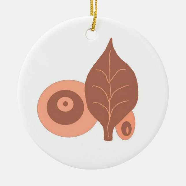 Abstract Leaf Design Ceramic Tree Decoration (Front)