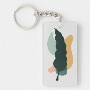 Abstract leaf design key ring