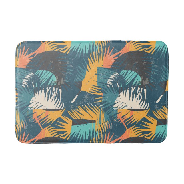 Abstract Leaf Pattern bath mats (Front)