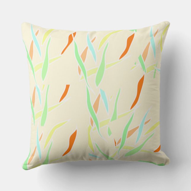 Abstract Leaf Pattern Pillow (Back)