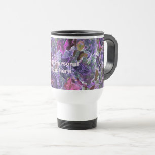 Abstract Leaf Pattern Purple Foliage Travel Mug