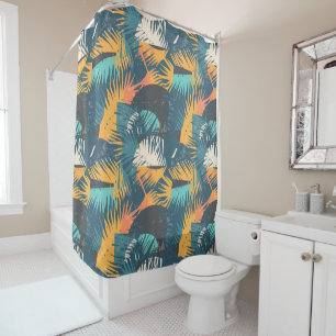 Abstract Leaf Pattern shower curtain
