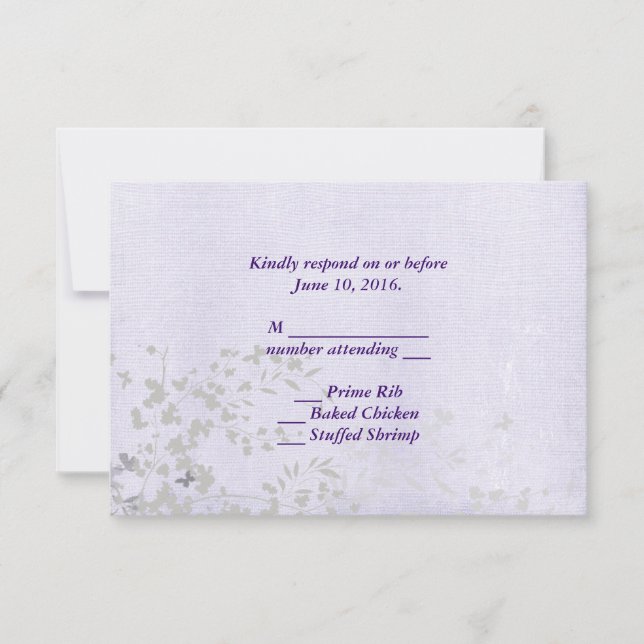 Abstract Leaf RSVP Card (Front)