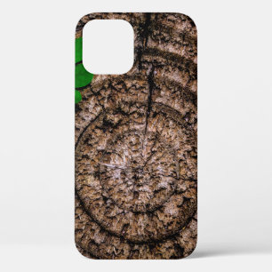 Abstract leaf tree stump green iPhone 12 case