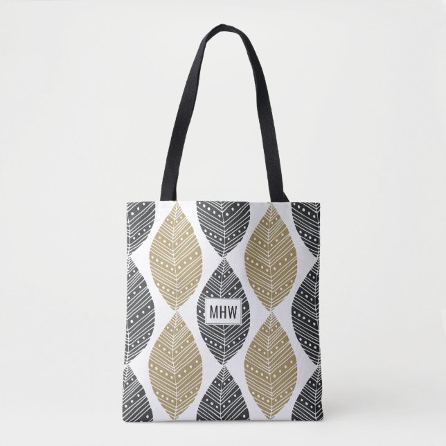 Abstract Leafs custom monogram bags (Front)