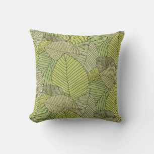 Abstract leafs pattern colorful cushion