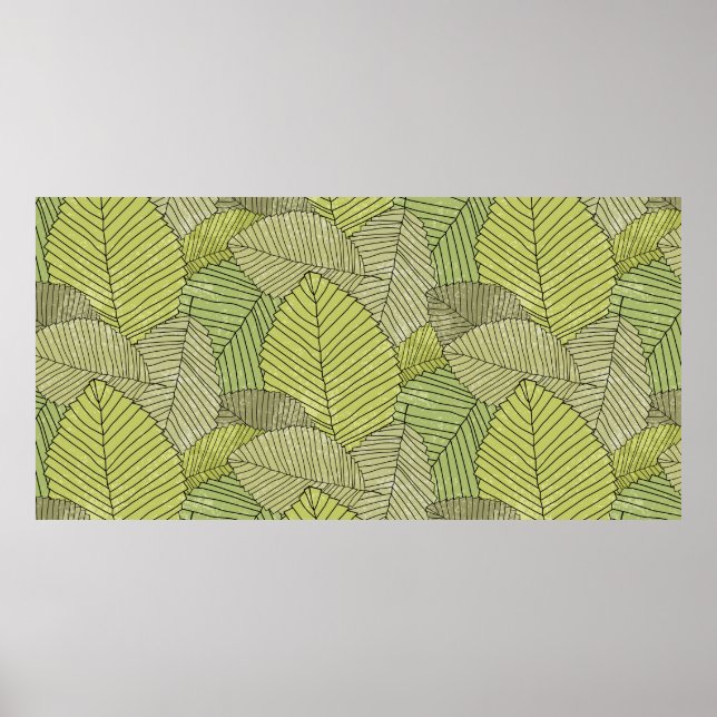 Abstract leafs pattern colorful poster (Front)