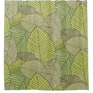 Abstract leafs pattern colorful shower curtain