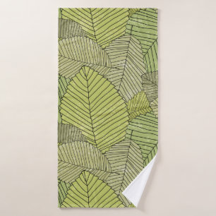Abstract leafs pattern colourful bath towel