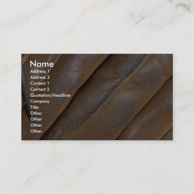 Abstract Leather baseball glove Business Card (Front)