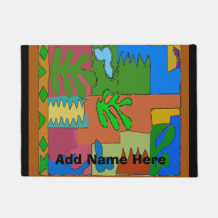 Abstract Leaves add name or address Doormat