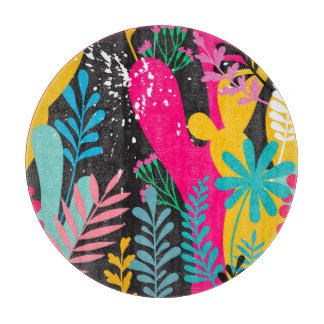 Abstract Leaves: Elegant Seamless Pattern Cutting Board