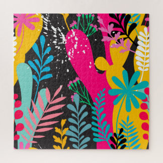 Abstract Leaves: Elegant Seamless Pattern Jigsaw Puzzle