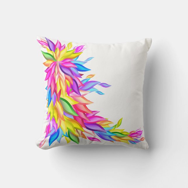 Abstract Leaves in Full Colour American MoJo Pillo Cushion (Front)