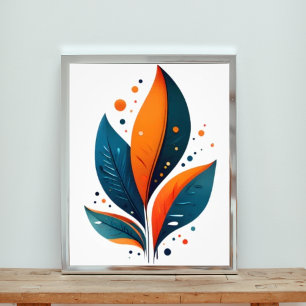 Abstract Leaves in Vibrant Hues Photo Print