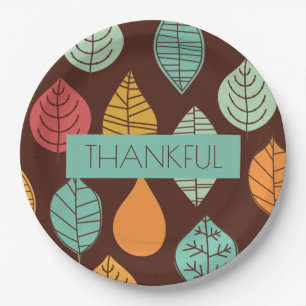 Abstract Leaves Paper Plate