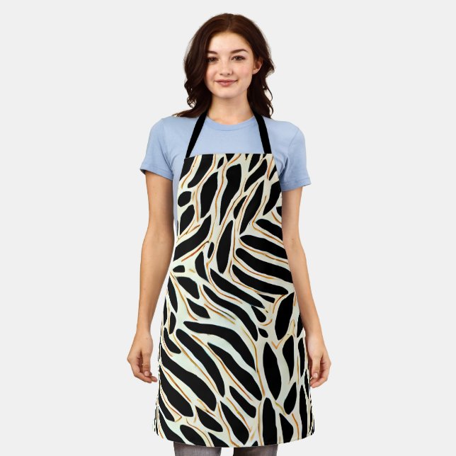 Abstract Leaves Pattern Apron (Worn)