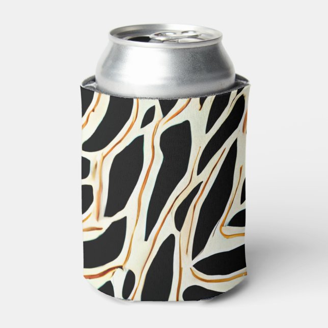 Abstract Leaves Pattern Can Cooler (Can Front)