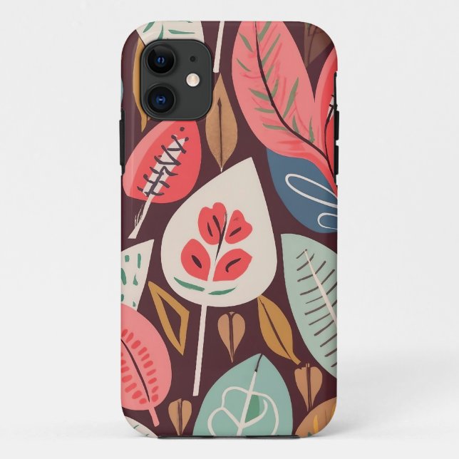 Abstract Leaves Pattern Case-Mate iPhone Case (Back)