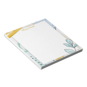 Abstract leaves personalised notepad