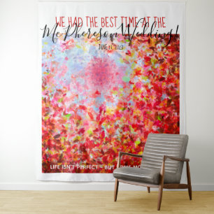 Abstract leaves photo booth backdrop tapestry