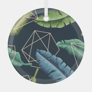 Abstract Leaves: Polygonal Line Seamless. Glass Tree Decoration