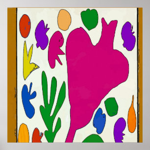 Abstract Leaves Pomegranet Poster