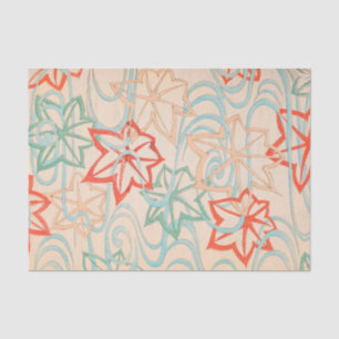 Abstract Leaves Print Vintage Japanese Pattern Tissue Paper