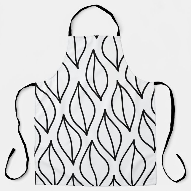 Abstract leaves. Vintage structure. Hand drawn sea Apron (Front)