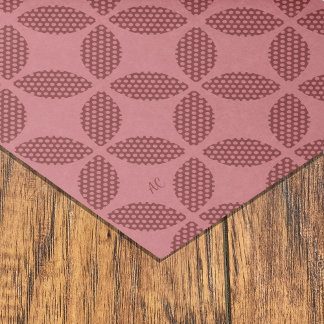 Abstract Leaves with Polka Dots Pattern Burgundy Tissue Paper