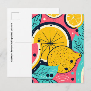 Abstract lemon background pattern postcard
