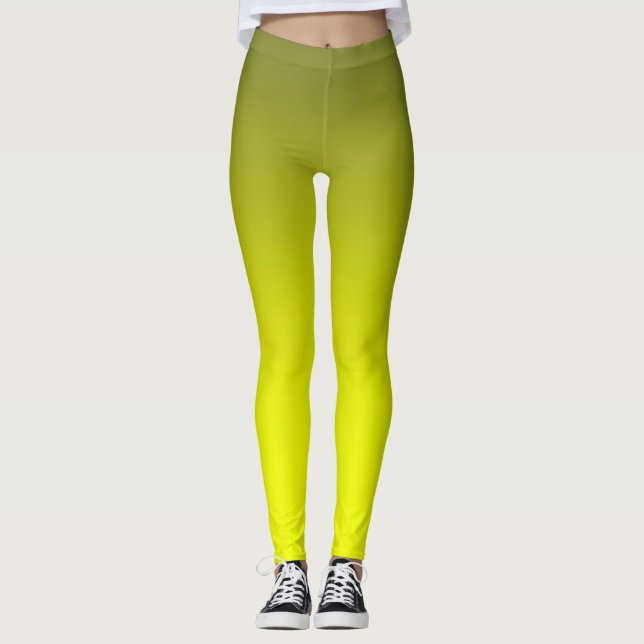 Abstract lemon bright contrast pure colour trend m leggings (Front)