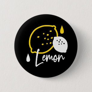 Abstract Lemon Illustration – Fresh Citrus Art 6 Cm Round Badge