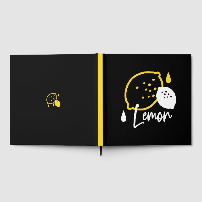 Abstract Lemon Illustration – Fresh Citrus Art Guest Book (Full)