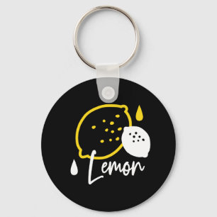 Abstract Lemon Illustration – Fresh Citrus Art Key Ring
