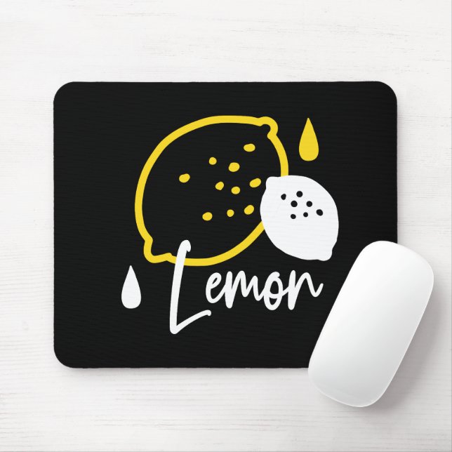 Abstract Lemon Illustration – Fresh Citrus Art Mouse Mat (With Mouse)