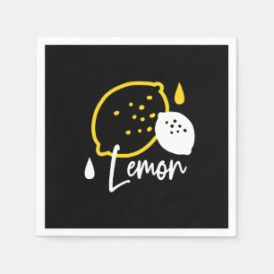Abstract Lemon Illustration – Fresh Citrus Art Napkin