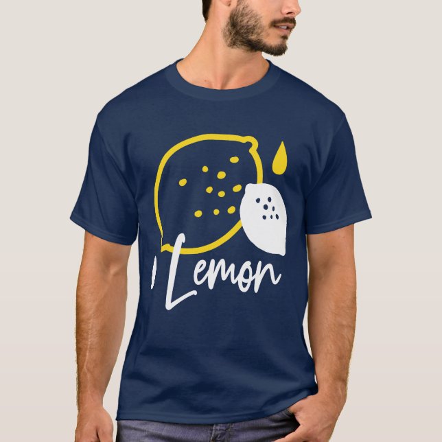 Abstract Lemon Illustration – Fresh Citrus Art T-Shirt (Front)