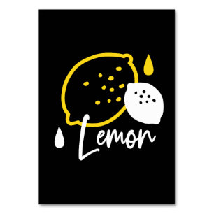 Abstract Lemon Illustration – Fresh Citrus Art Table Number
