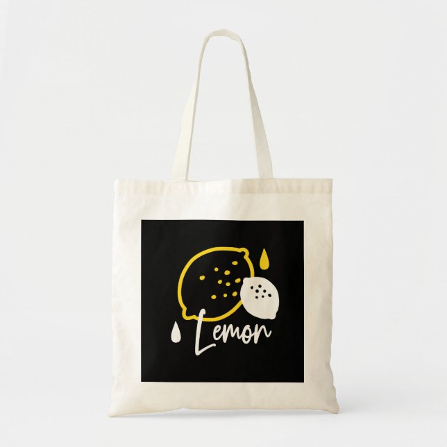 Abstract Lemon Illustration – Fresh Citrus Art Tote Bag (Front)