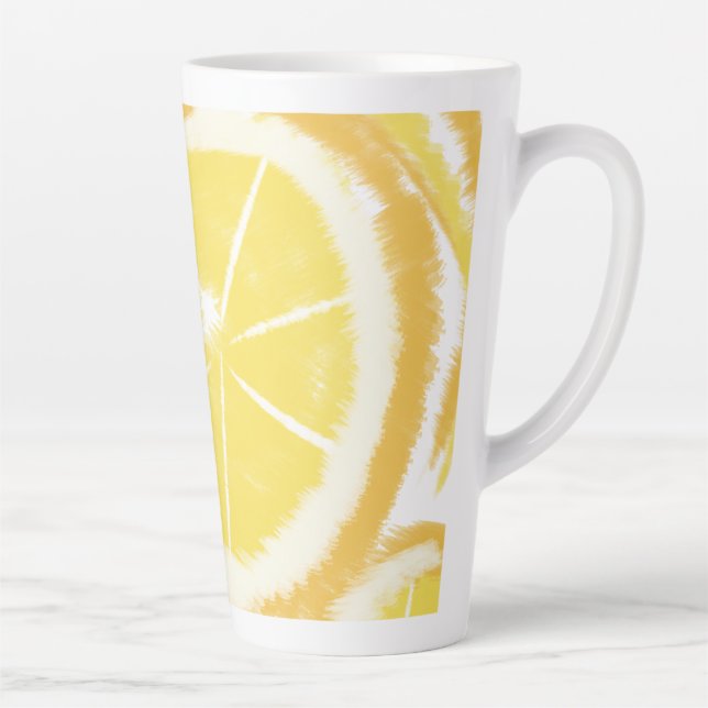 Abstract Lemon Swirls Slices Latte Mug (Right)